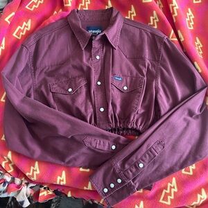 Cropped wrangler vintage pearl snap